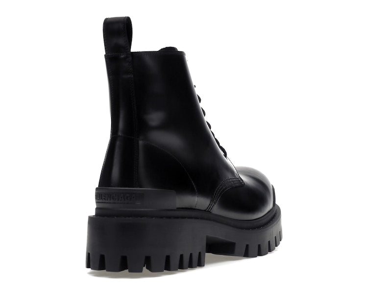 Balenciaga Strike 20mm Lace Up Boot Black