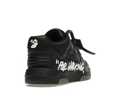 OFF-WHITE OOO Low Tops "For Walking" Black White