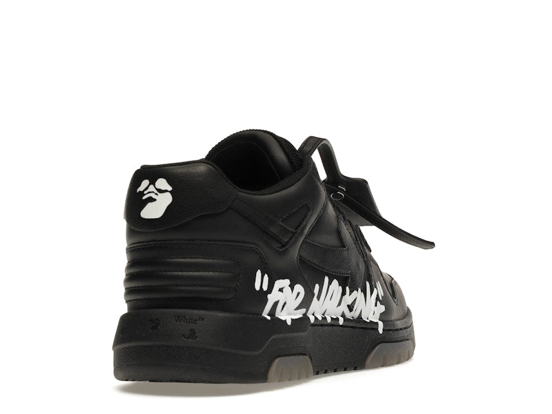 OFF-WHITE OOO Low Tops "For Walking" Black White
