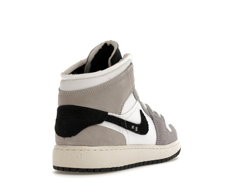 Jordan 1 Mid SE Craft White Cement Grey Black (GS)