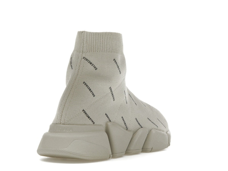 Balenciaga Speed Trainer 2.0 All Over Logo Beige