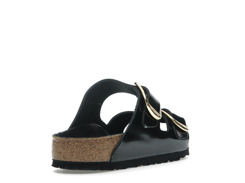 Birkenstock Arizona Big Buckle Natural Leather Patent Black Gold (Women's)