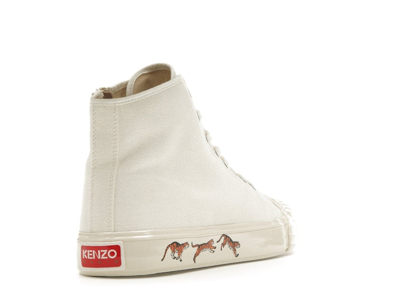 Kenzo School High Top Trainers Tiger Sole Off White
