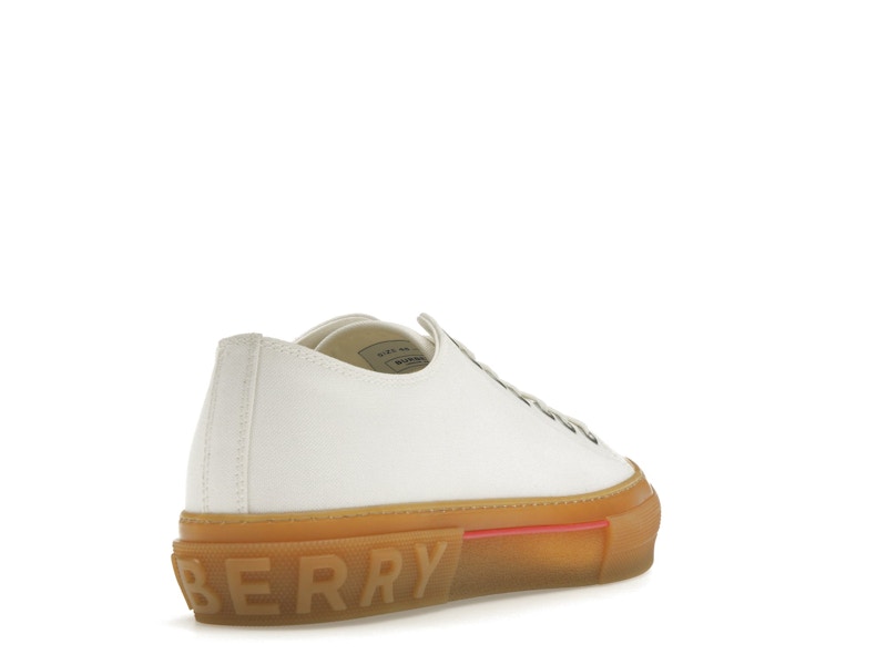 Burberry Logo Detail Cotton Trainer White