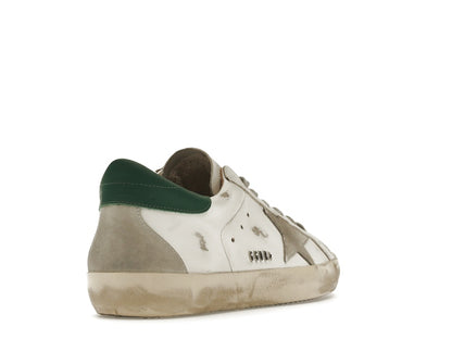 Golden Goose Super-Star White Green Grey Suede Patch