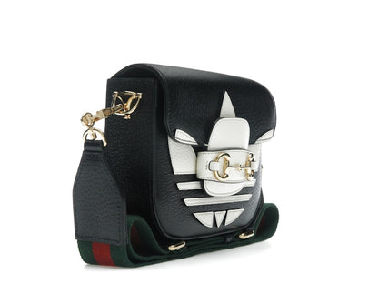 Gucci x adidas Horsebit 1955 Shoulder Bag Black/White