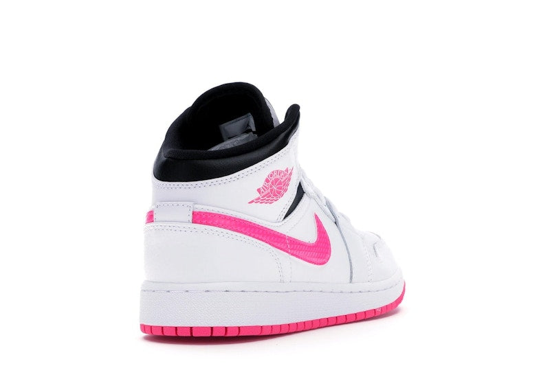 Jordan 1 Mid White Black Hyper Pink (GS)