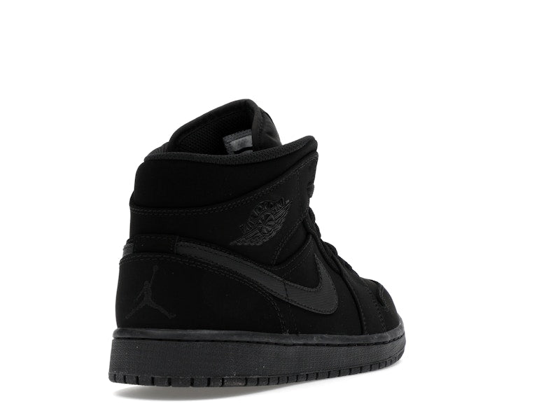 Jordan 1 Mid Black Black White