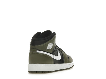 Jordan 1 Mid Black White Olive (GS)