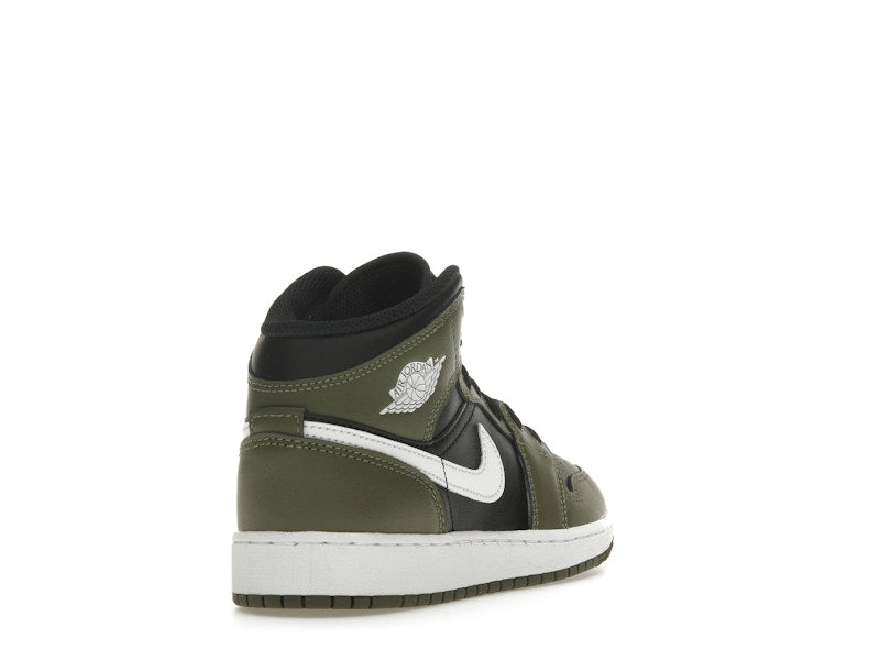 Jordan 1 Mid Black White Olive (GS)