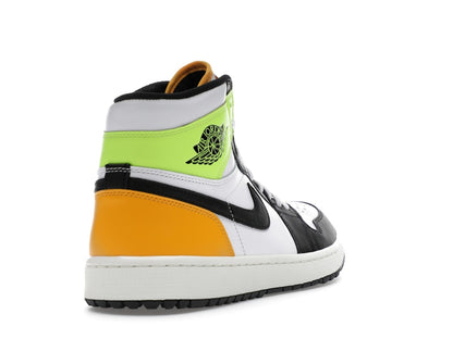 Jordan 1 Retro High Golf White University Gold Volt Black