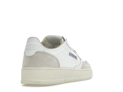 Autry Medalist Leather Low White Beige Suede (Women's)