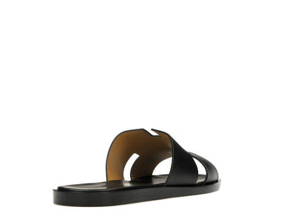Hermes Izmir Sandal Noir Smooth Calfskin Leather