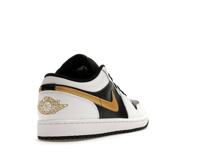Jordan 1 Low White Black Metallic Gold Swoosh