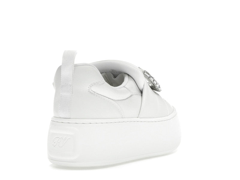 Roger Vivier Viv' Up White Crystal Buckle (Women's)