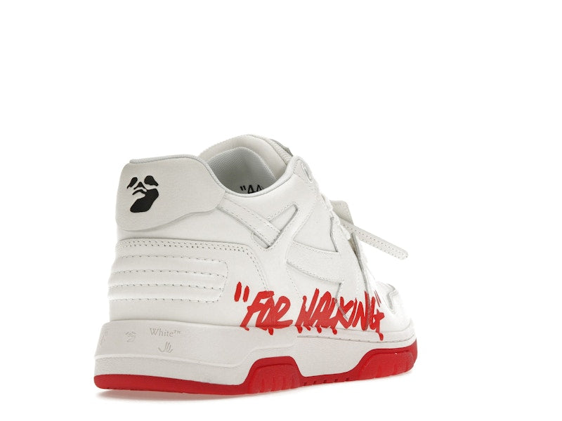OFF-WHITE Out Of Office OOO Low Tops White Red