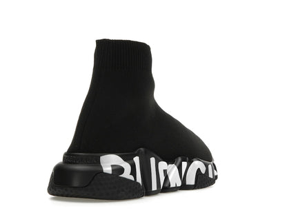 Balenciaga Speed Graffiti Trainers Black White Logo (Women's)