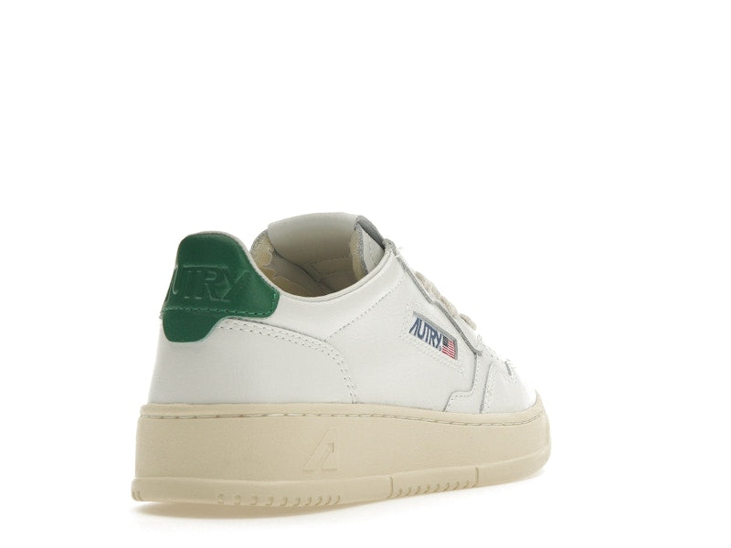 Autry Medalist Leather Low White Green (Women's)