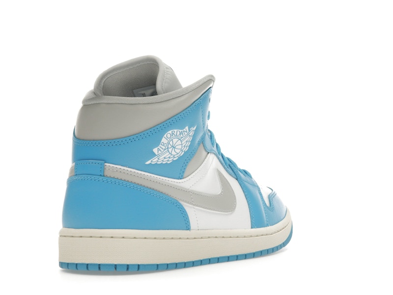Jordan 1 Mid Dark Powder Blue White Sail Neutral Grey (Women's)