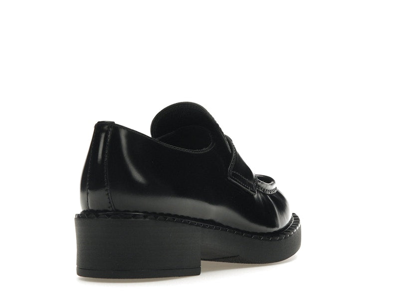 Prada Chocolate 50mm Loafer Black Brushed Leather