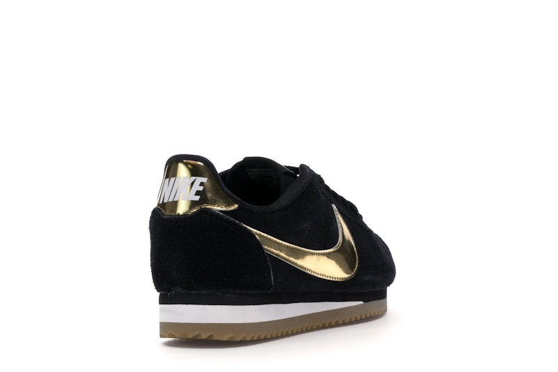 Nike Classic Cortez Black Metallic Gold Gum (Women's)
