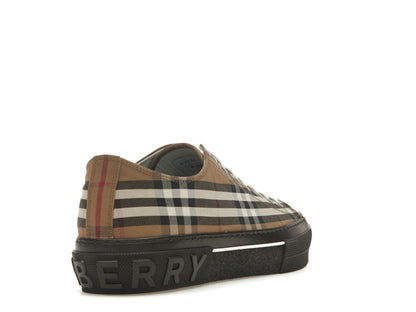 Burberry Vintage Check Lace-Up Sneaker Beige Brown