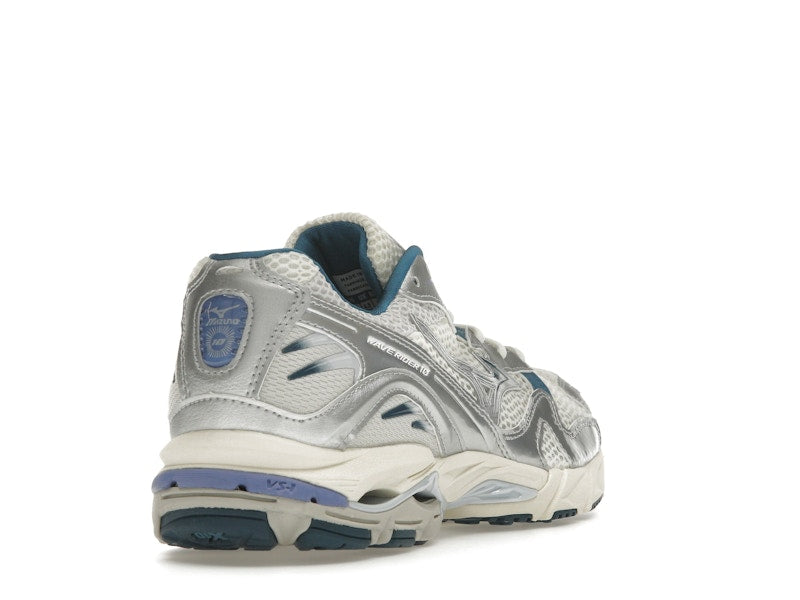 Mizuno Wave Rider 10 White Silver Blue