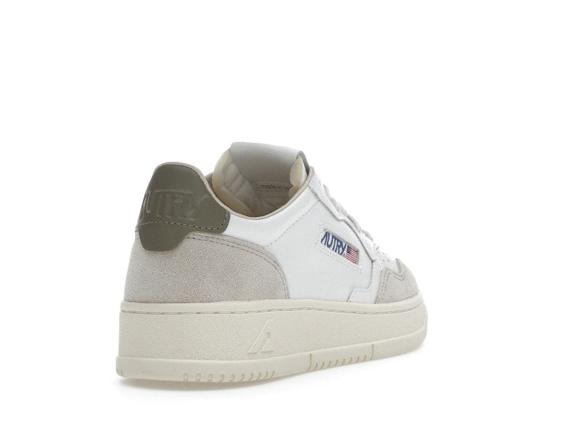 Autry Medalist Leather Low White Covert Green Beige (Women's)
