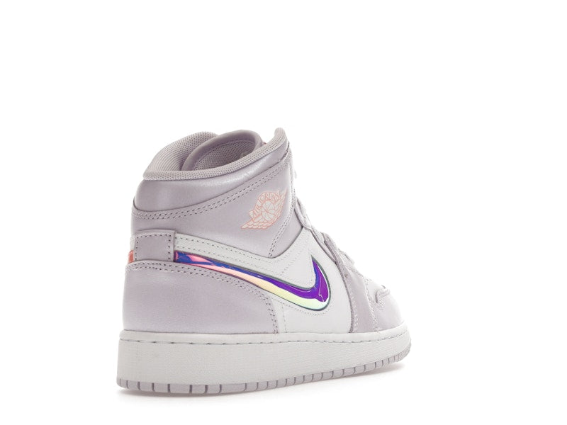 Jordan 1 Mid SE Barely Grape Iridescent Swoosh (GS)
