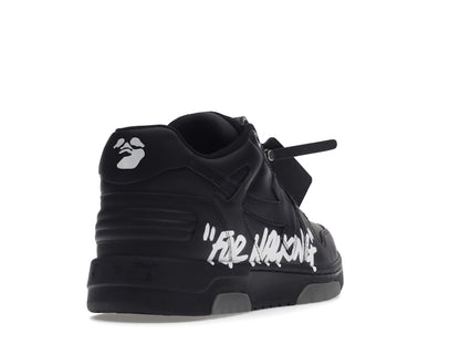 OFF-WHITE Out Of Office OOO "For Walking" Low Tops Black White