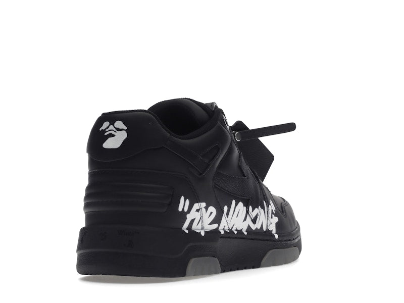 OFF-WHITE Out Of Office OOO "For Walking" Low Tops Black White