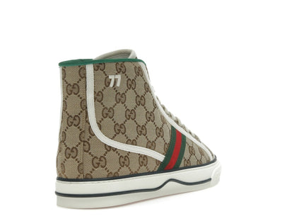 Gucci Tennis 1977 Canvas High Top Beige GG Print