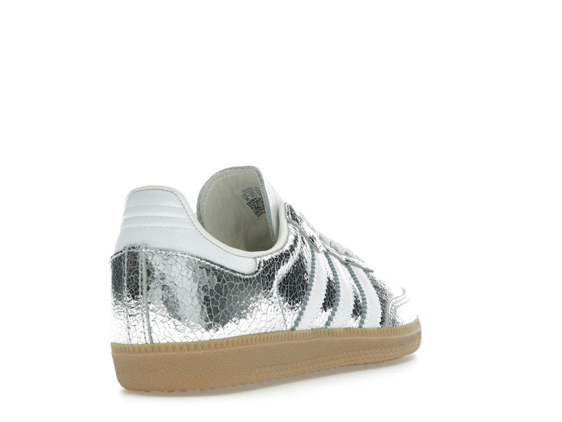adidas Samba OG Silver Metallic Cracked Leather (Women's)