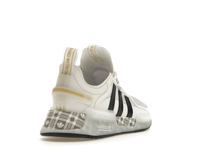 adidas NMD R1 V3 White Black Gold Tartan Trefoil