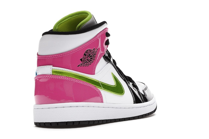 Jordan 1 Mid White Black Cyber Pink