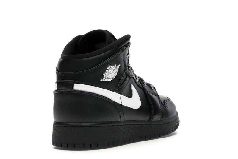 Jordan 1 Mid Black White Speckle (GS)