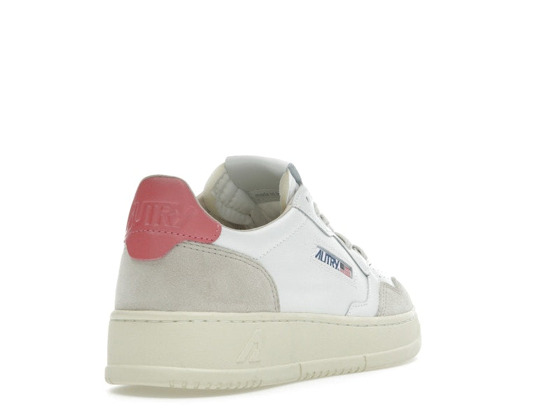 Autry Medalist Leather Low White Tearose Beige (Women's)