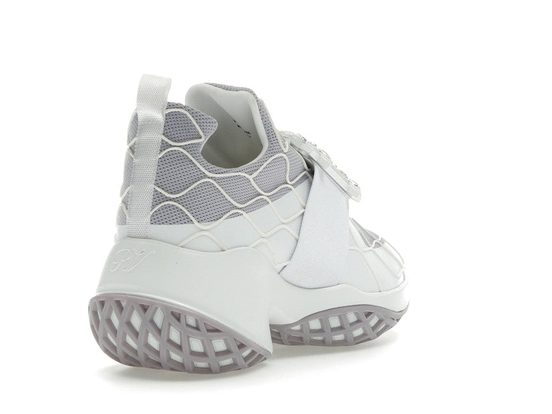 Roger Vivier Viv' Run Fabric White Purple Crystal Buckle (Women's)