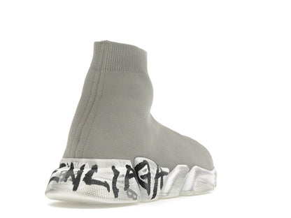 Balenciaga Speed 2.0 Graffiti Recycled Knit Grey White