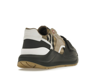 Burberry Ramsey Vintage Check Suede Leather Sneakers Grey Archive Beige