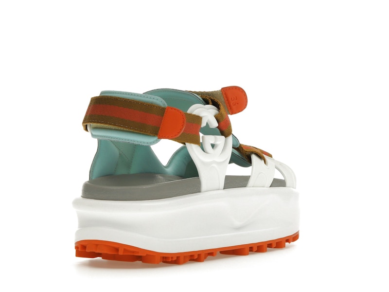 Gucci Colour Block Platform Sandal White Blue Orange (Women's)