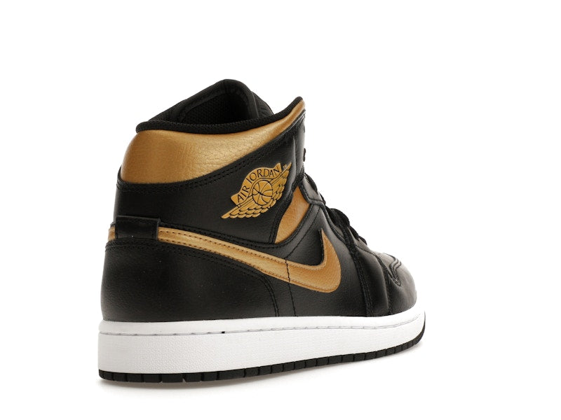 Jordan 1 Mid Black Metallic Gold