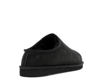 Kith Kithmas Monogram Shearling Slippers Black