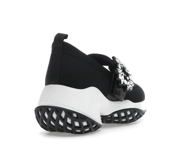 Roger Vivier Viv' Run Babies Black White Crystal Buckle (Women's)