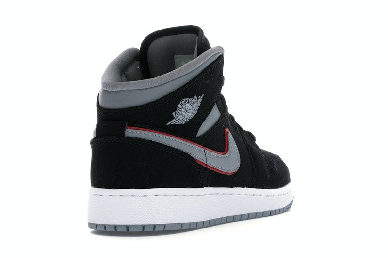 Jordan 1 Mid Black Particle Grey Gym Red (GS)