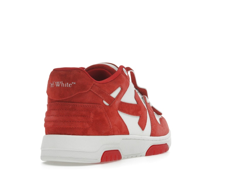 OFF-WHITE Out Of Office "OOO" Low Tops Brick Red White Suede