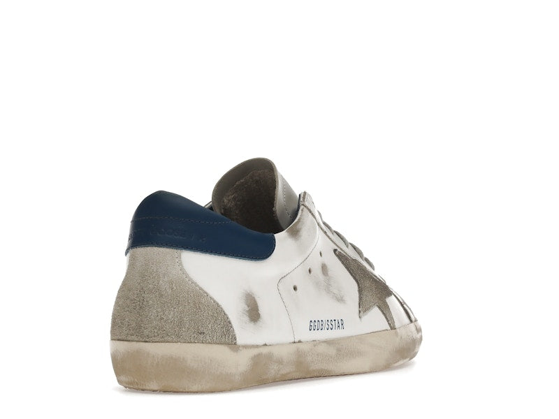 Golden Goose Super-Star White Royal Blue Grey Suede Patch