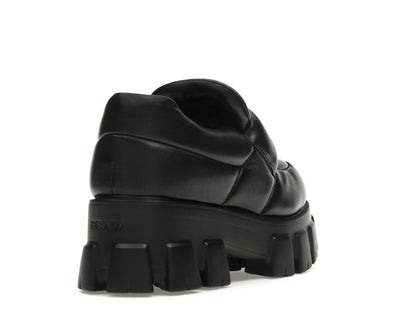 Prada Soft Padded 55mm Loafers Black Nappa Leather