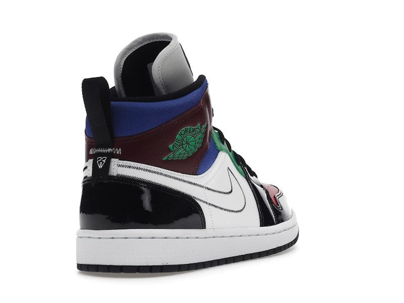 Jordan 1 Mid SE Black White Multi-Color (Women's)
