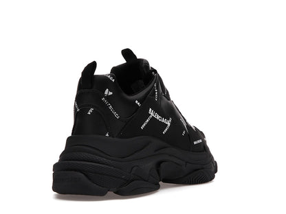 Balenciaga Triple S Allover Logo Black